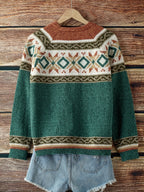 Marcella - Women's Color-Block Button-Front Cardigan