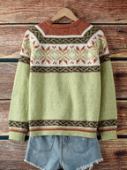 Marcella - Women's Color-Block Button-Front Cardigan