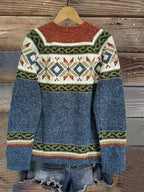 Marcella - Women's Color-Block Button-Front Cardigan