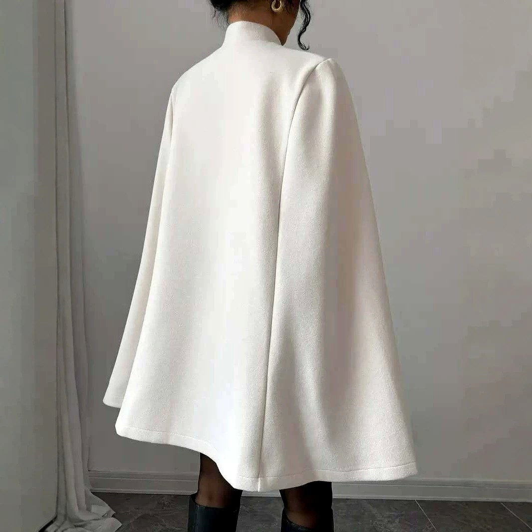 Margaret - Women's Stand Collar Knot Button Cape 5