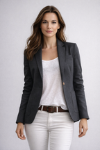 Marguerite - Women's Notched-Lapel Single-Button Blazer