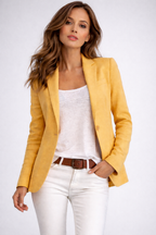 Marguerite - Women's Notched-Lapel Single-Button Blazer