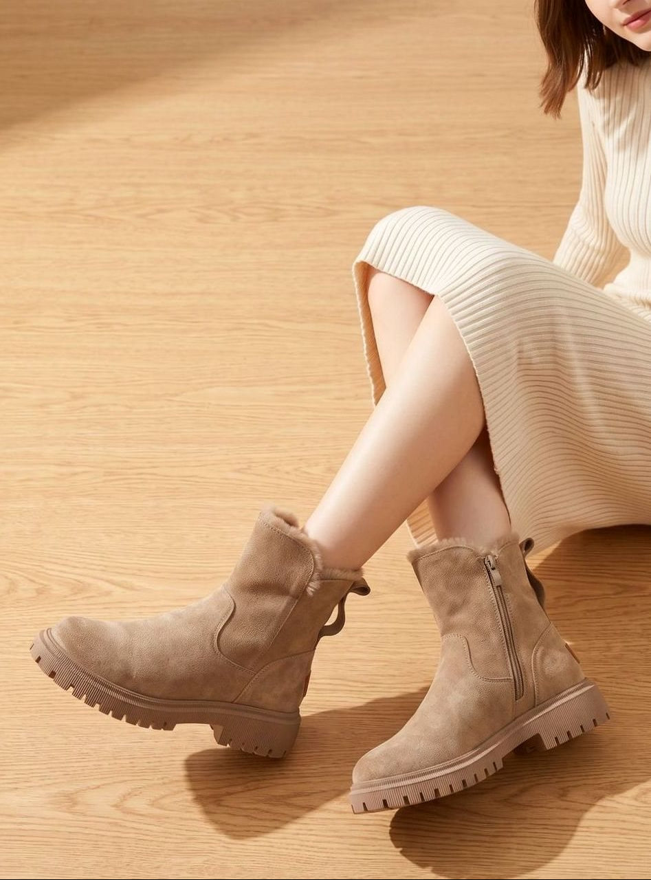Marguerite - Women's Shearling-Lined Suede Ankle Boots