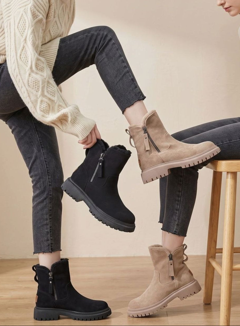 Marguerite - Women's Shearling-Lined Suede Ankle Boots