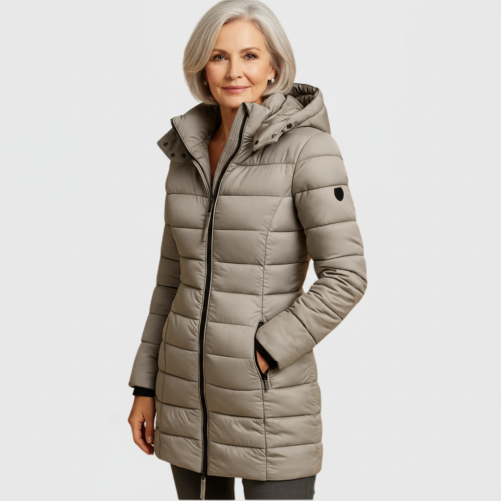 Maricris - Women's Quilted Puffer Coat with Zip Closure