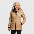Maricris - Women's Quilted Puffer Coat with Zip Closure