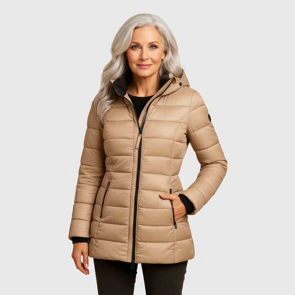 Maricris - Women's Quilted Puffer Coat with Zip Closure
