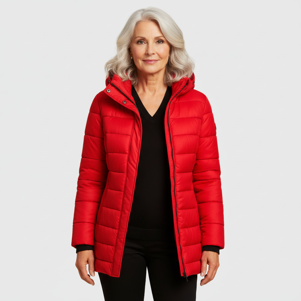 Maricris - Women's Quilted Puffer Coat with Zip Closure