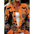 Marilyn - Women's Halloween Embroidered Button Cardigan 2