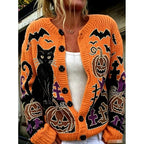 Marilyn - Women's Halloween Embroidered Button Cardigan 2