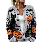 Marilyn - Women's Halloween Embroidered Button Cardigan 3