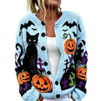 Marilyn - Women's Halloween Embroidered Button Cardigan 4