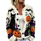 Marilyn - Women's Halloween Embroidered Button Cardigan 5