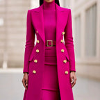 Marjorie - Women's Tailored Longline Double-Breasted Coat 3