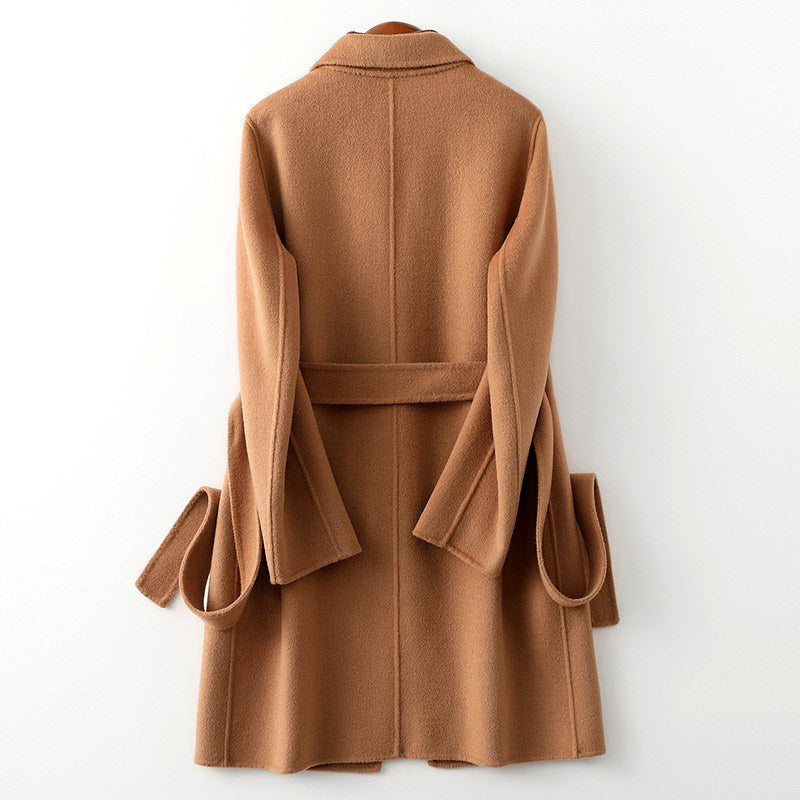 Marlene - Women’s Single-Button Coat with Self-Tie Belt 6