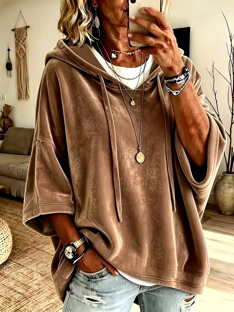 Marlowe – Women's Relaxed Hooded Poncho Sweatshirt 1