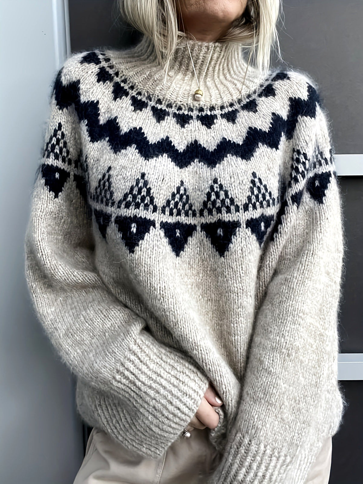 Maude - Women’s High Neck Winter Knit Sweater 2