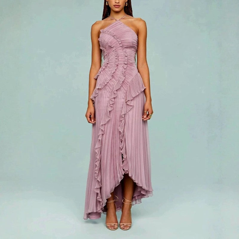 Maxine - Women’s One-Shoulder Ruched High-Low Evening Dres 1