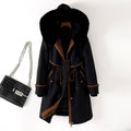 Maya - Women's Plush Collar Contrast Edge Parka 2