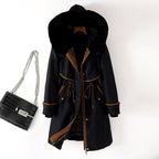 Maya - Women's Plush Collar Contrast Edge Parka 2