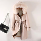 Maya - Women's Plush Collar Contrast Edge Parka 3