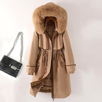 Maya - Women's Plush Collar Contrast Edge Parka 4