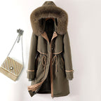 Maya - Women's Plush Collar Contrast Edge Parka 5