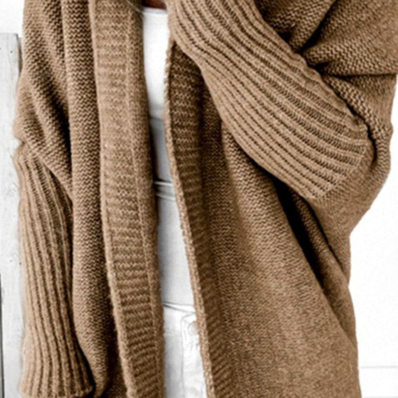 Megan - Women's Longline Ribbed-Trim Knit Cardigan 3