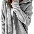 Megan - Women's Longline Ribbed-Trim Knit Cardigan 5
