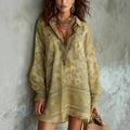 Melanie - Women's Paisley Long Sleeve Mini Dress 1