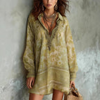 Melanie - Women's Paisley Long Sleeve Mini Dress 1