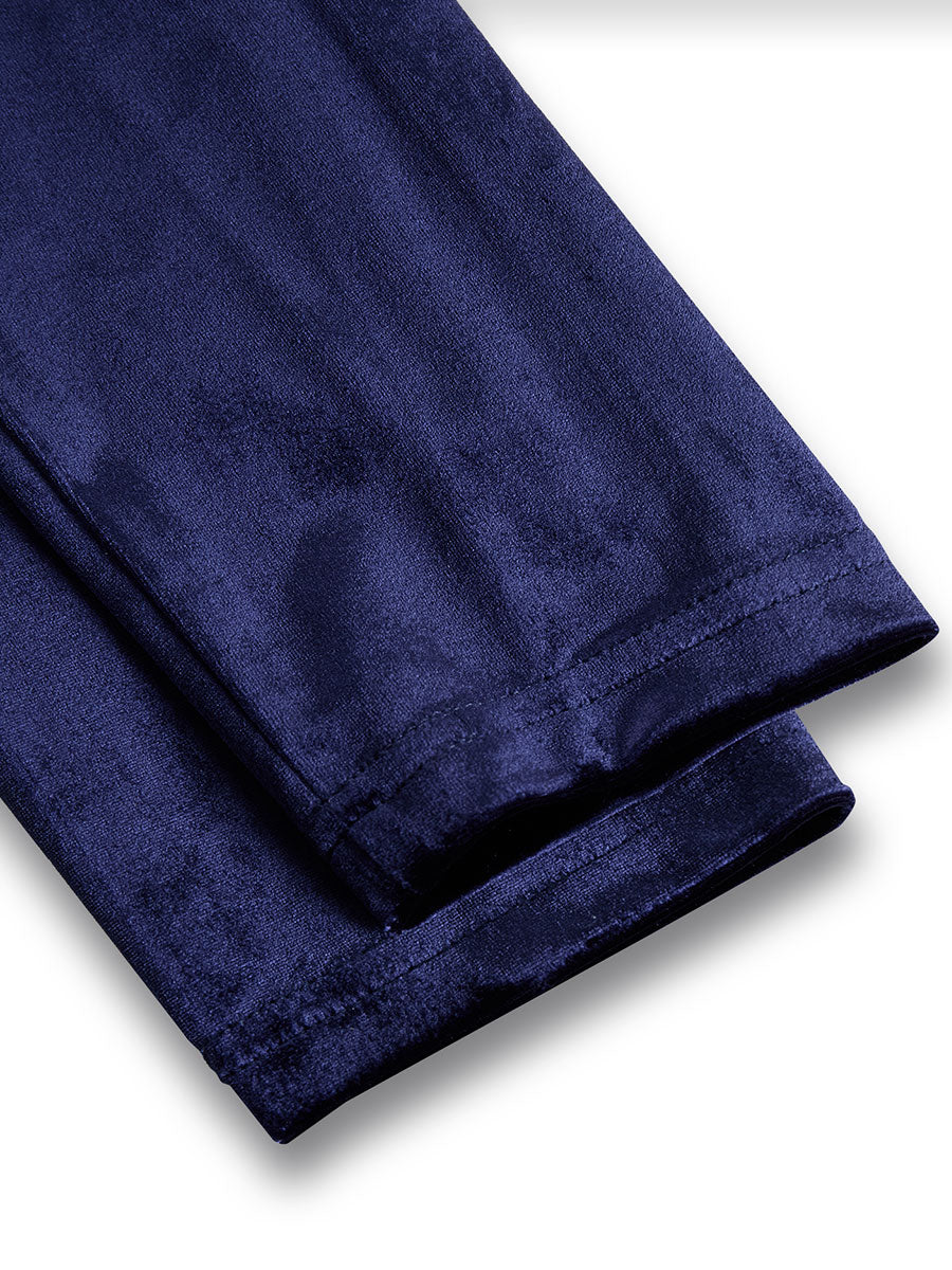 Micah - Women's Long-Sleeve Velvet A-Line Midi Dress