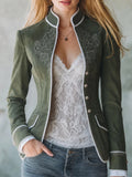 Miller – Women’s Contrast Trim Button Jacket 1