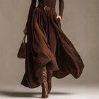 Millie - Women's Turtleneck Top & Corduroy Maxi Skirt Set 3