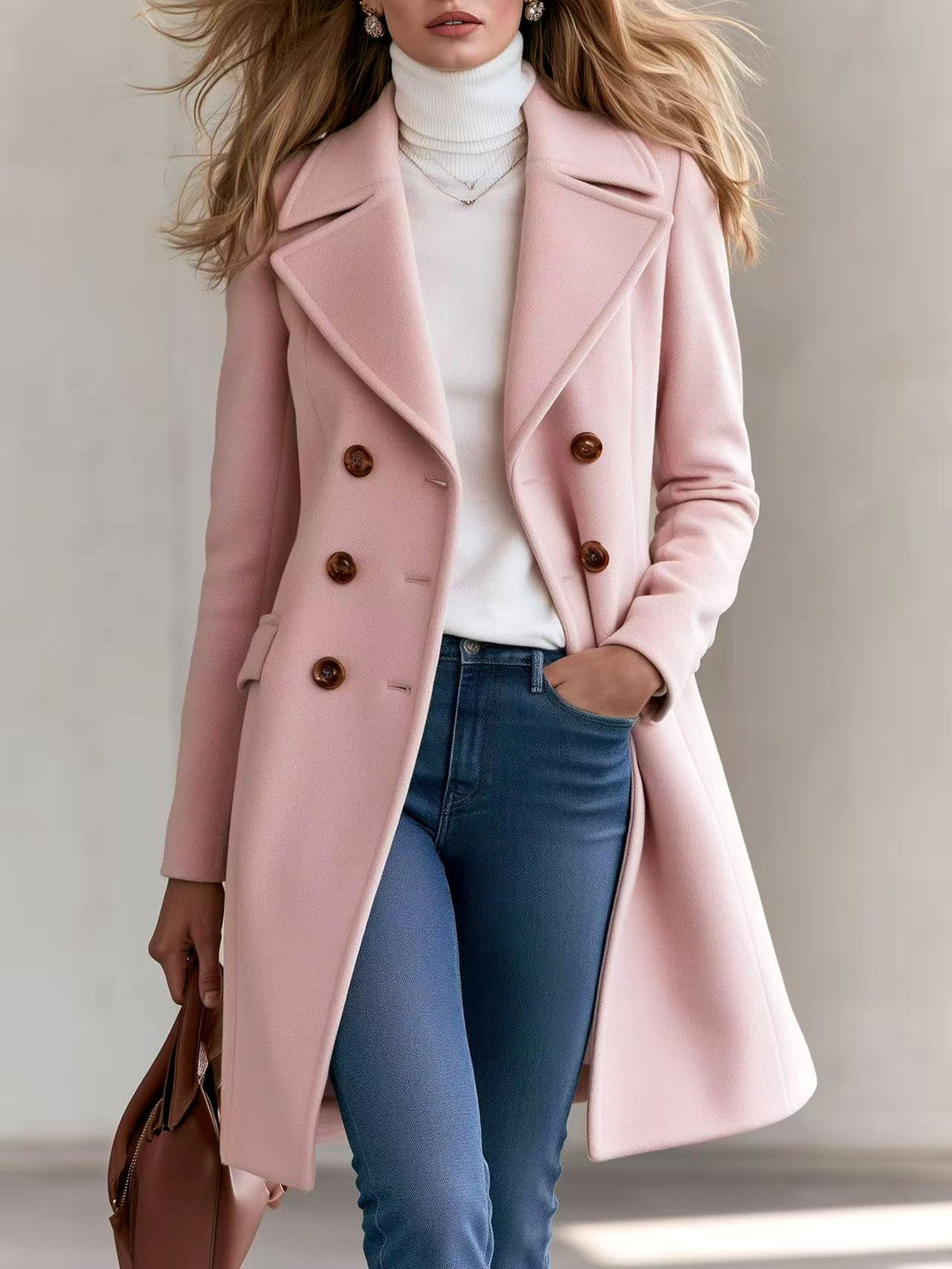 Myla - Women’s Tailored Longline Coat with Button Front 2