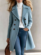 Myla - Women’s Tailored Longline Coat with Button Front 3