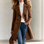 Myla - Women’s Tailored Longline Coat with Button Front 5