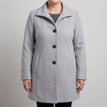 Nalani - Women's Button-Front Wool Coat with Notch Collar
