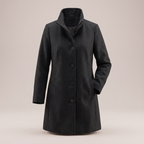 Nalani - Women's Button-Front Wool Coat with Notch Collar
