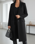 Nancy - Women's Double-Breasted Notch Lapel Long Coat