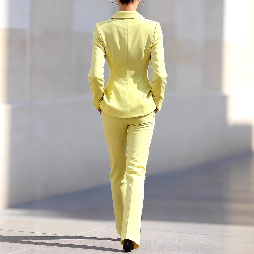 Nancy - Women's Tailored Notched Lapel Blazer and Pants Set 2