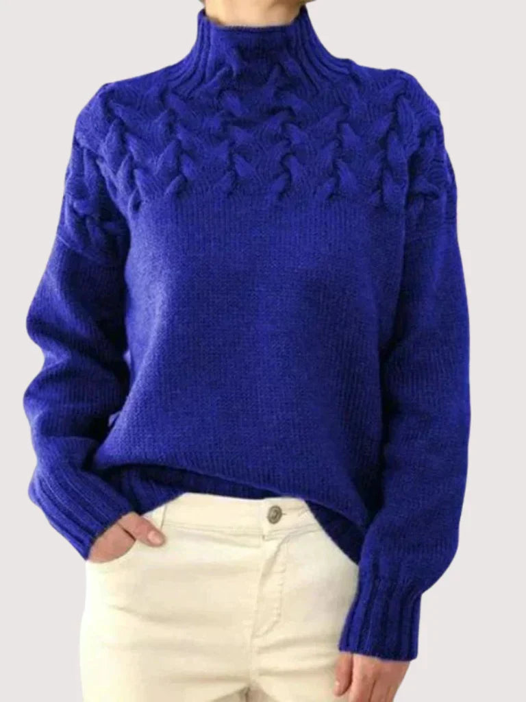 Natasha - Women's Cable-Knit Turtleneck Sweater