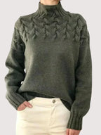 Natasha - Women's Cable-Knit Turtleneck Sweater