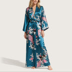 Natasha - Women's Satin Kimono Robe with Tie Belt