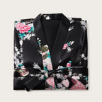 Natasha - Women's Satin Kimono Robe with Tie Belt