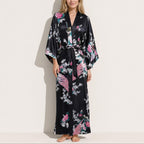 Natasha - Women's Satin Kimono Robe with Tie Belt