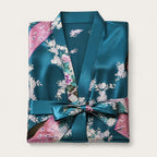 Natasha - Women's Satin Kimono Robe with Tie Belt