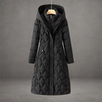 Nica - Women's Geometric Quilted Longline Puffer Coat