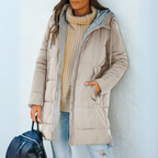 Noelle - Women's Quilted Puffer Jacket with Drawstring Hood