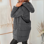 Noelle - Women's Quilted Puffer Jacket with Drawstring Hood